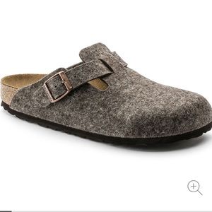 Birkenstock Brown Gray Wool Felt BOSTON Clogs SZ 41